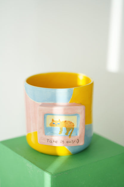 TV cat mug