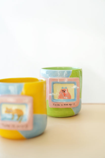 TV cat mug