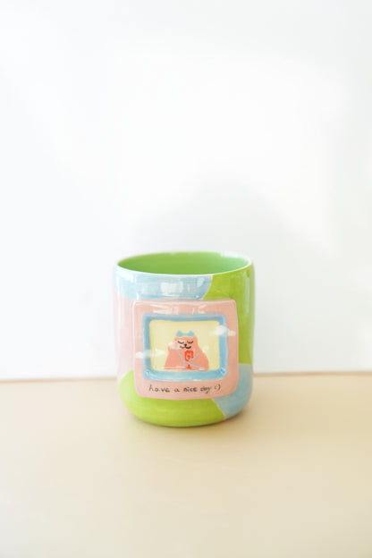 TV cat mug