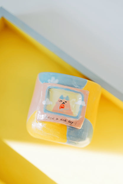 TV cat mug