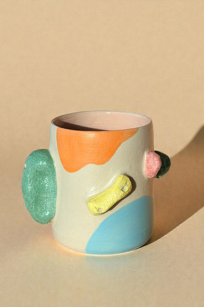 Rocking climbing mug with matte finished galze. The handle mimic rock touch feel